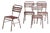 Antique Red and White Terrace Chairs, 1920s, Set of 4 For Sale
