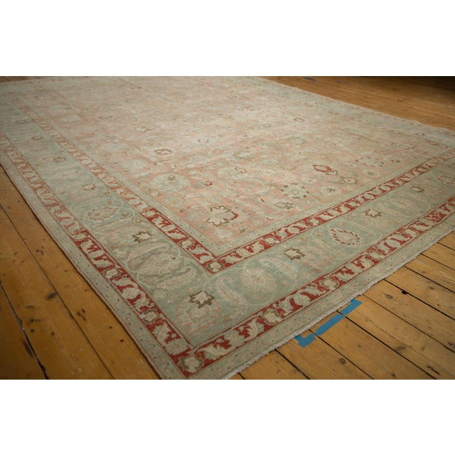 Rustic Vintage Distressed Tabriz Carpet - 9'10" x 12'9" For Sale - Image 3 of 9