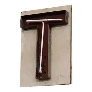 Large Vintage 1930s Neon Marquee Letter "T" From Pan American Auditorium