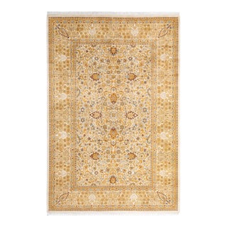 Mogul, One-of-a-Kind Hand-Knotted Area Rug in Ivory, 6' 2" x 9' 2" For Sale