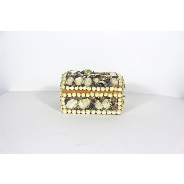 1970s Vintage Shell Encrusted Jewellery Box For Sale - Image 5 of 11