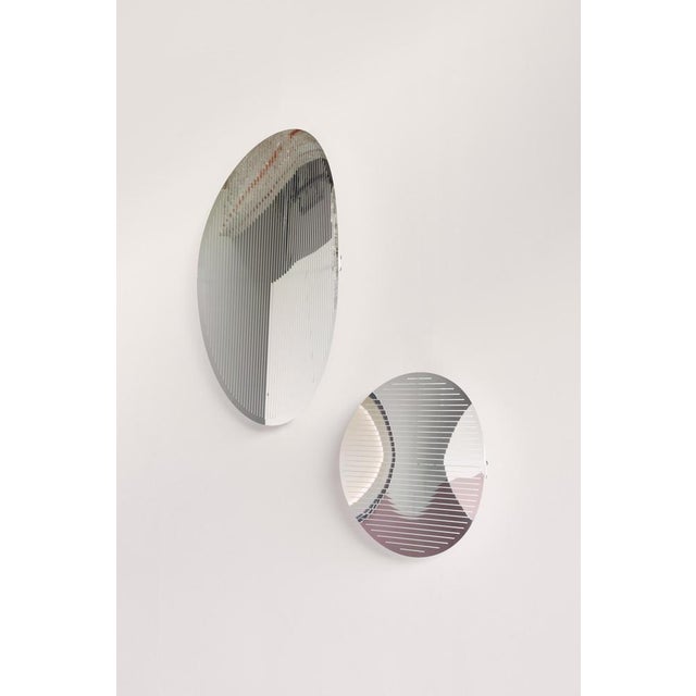 Echo Oval Wall Mirror in Polished Aluminum by Martens & Visser For Sale - Image 11 of 13