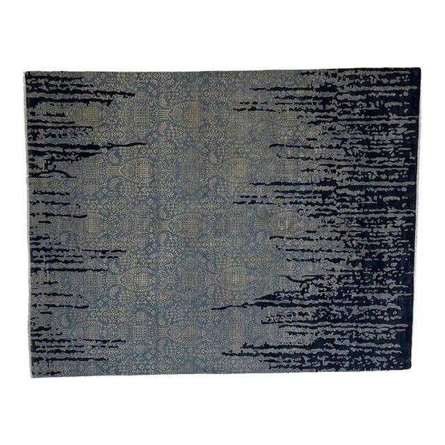 Silk and Wool Modern Style Rug, 8'3" X 10'4" For Sale