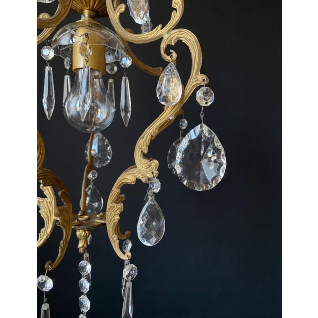 1960s Antique Chandelier with Crystals, 1960s For Sale - Image 5 of 8
