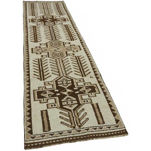 Textile Beige Bohemian Runner Rug For Sale - Image 7 of 7