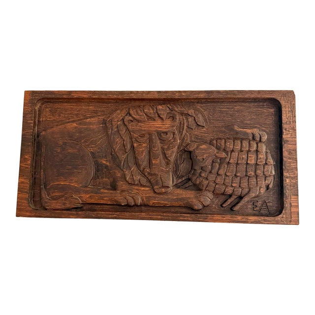 MCM Evelyn Ackerman “Peace” Bas-Relief Wood Panel For Sale