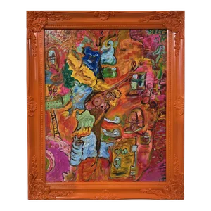Original Abstract Painting on Canvas "Jump From the Painting" by Serg Graff Coa