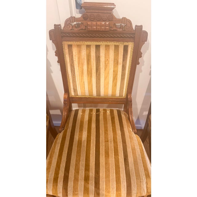 Victorian Set of 4 Antique Late 19 Century Eastlake Parlor Dining Chairs For Sale - Image 3 of 8