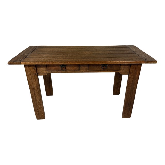 Rustic Oak Console Table, 1960s For Sale