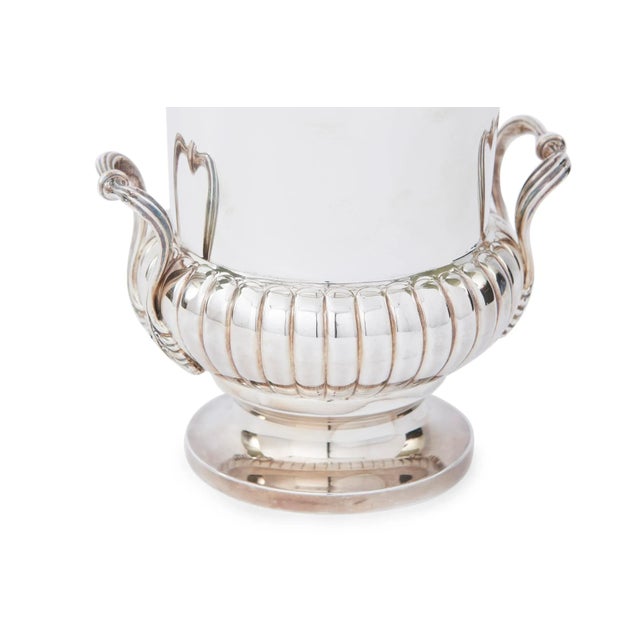 Art Nouveau Antique Large Sterling Silver Wine Cooler / Ice Bucket For Sale - Image 3 of 11