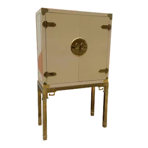 Mastercraft Brass and Lacquered Bar Cabinet