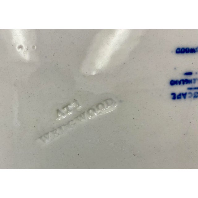 Blue Antique Wedgwood Platter in Blue & White Landscape Pattern Made in England - Circa 1906 For Sale - Image 8 of 13