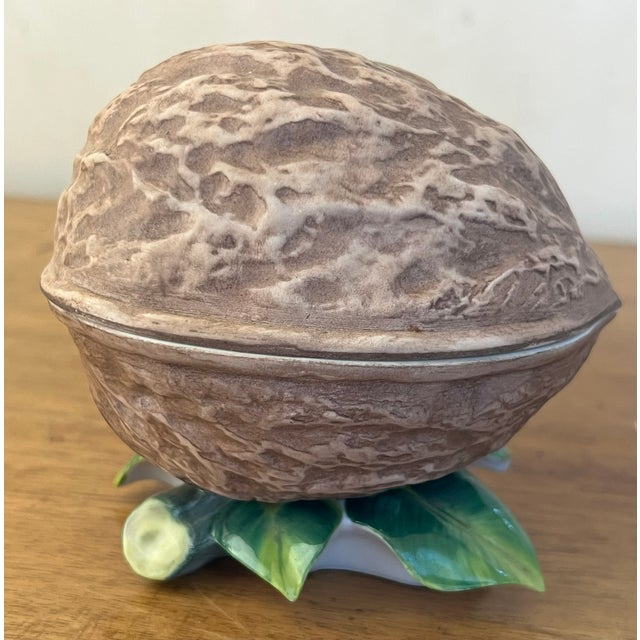 Limoges, France Limoges Walnut Shaped Hand Painted Lidded Box For Sale - Image 4 of 8