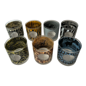 1980s Big Game Animal Print Glasses- Set of 7