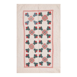 Nazmiyal Collection Antique American Quilt Textile 2 Ft 1 in X 3 Ft 3 In For Sale