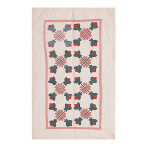 Nazmiyal Collection Antique American Quilt Textile 2 Ft 1 in X 3 Ft 3 In