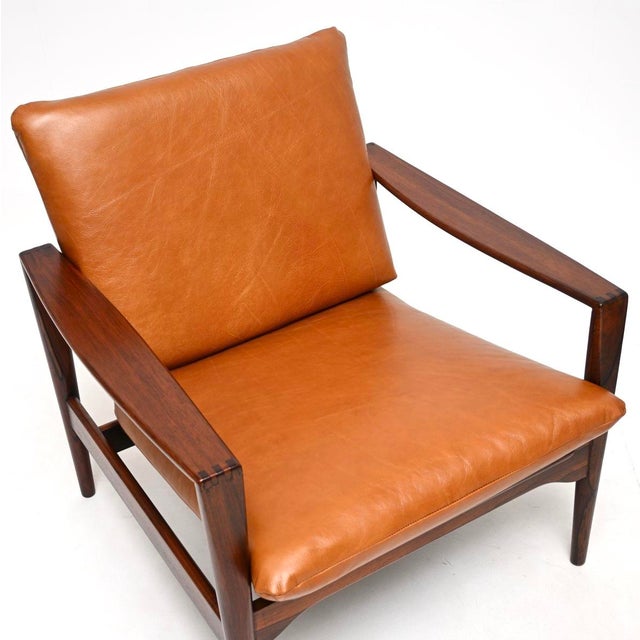 Brown Vintage Danish Leather Chairs by Niels Koefoed for Koefoeds Hornslet, 1960, Set of 2 For Sale - Image 8 of 11