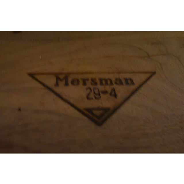 Vintage Mersman Hexagonal End Table / Accent Cabinet – Refinished Cream & Natural Wood For Sale - Image 6 of 6