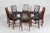 Fritz Hansen Vintage Dining Chairs in Mahogany with Blue Leather Seats from Fritz Hansen A/S, 1940s, Set of 8 For Sale - Image 4 of 18