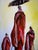 Folk Art Vintage Lithograph of Maasai Ladies, "Stepping Out in Style" Reproduction For Sale - Image 3 of 8