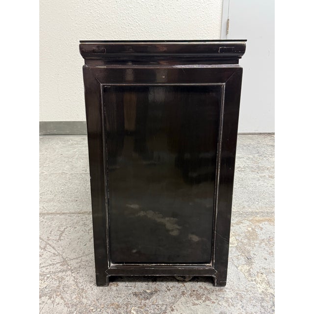 Tianjin Influenced Black Lacquer Sideboard, Vintage For Sale In San Francisco - Image 6 of 12