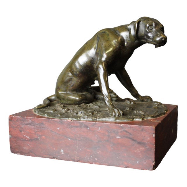 19th Century Bronze Hunting Dog Figurine For Sale