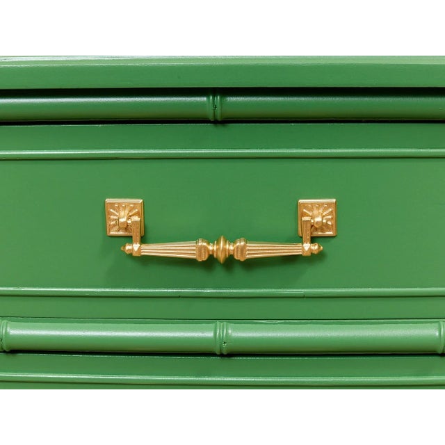 Mid 20th Century Emerald Faux Bamboo Desk For Sale - Image 4 of 11