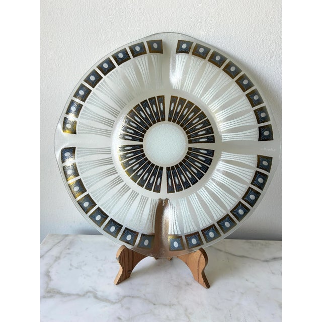 Glass Mid Century Fred Press Divided Serving Party Platter For Sale - Image 7 of 7
