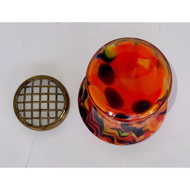 Modern Multi Color Vintage Czech Art Glass Vase For Sale - Image 3 of 4