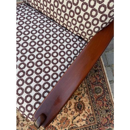 Mahogany Armchair with Aubergine Circular Pattern For Sale - Image 10 of 11