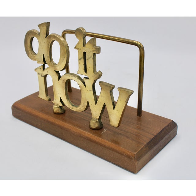 Vintage Brass "Do It Now" Letter Rack For Sale - Image 10 of 11