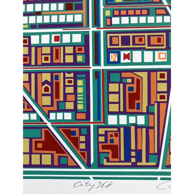 Risaburo Kimura Abstract Geometric Serigraph - City 368 - Signed, Numbered For Sale - Image 4 of 5