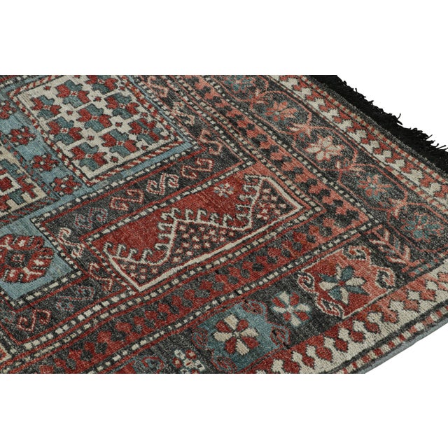 2010s Rug & Kilim’s Tribal Style Rug in Red, Blue & Black Geometric Patterns For Sale - Image 5 of 7
