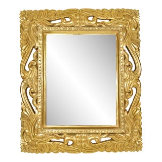 Late Century Neoclassical Rectangular Gold Wall Hanging Mirror For Sale