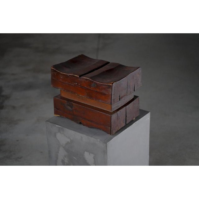 Sculptural Oak Stool, Germany, 1950s For Sale - Image 5 of 5