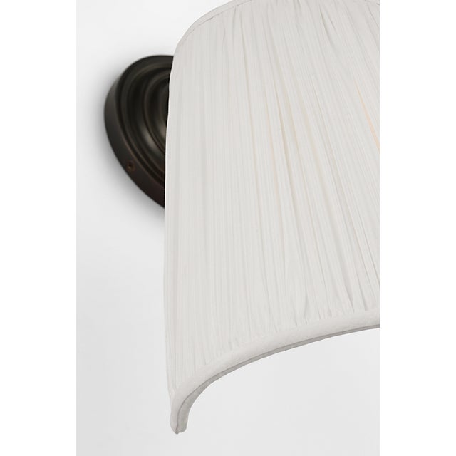 Amber Lewis for Visual Comfort Signature Matos 11" Sconce in Bronze with Silk Pleat Shade For Sale In Houston - Image 6 of 10