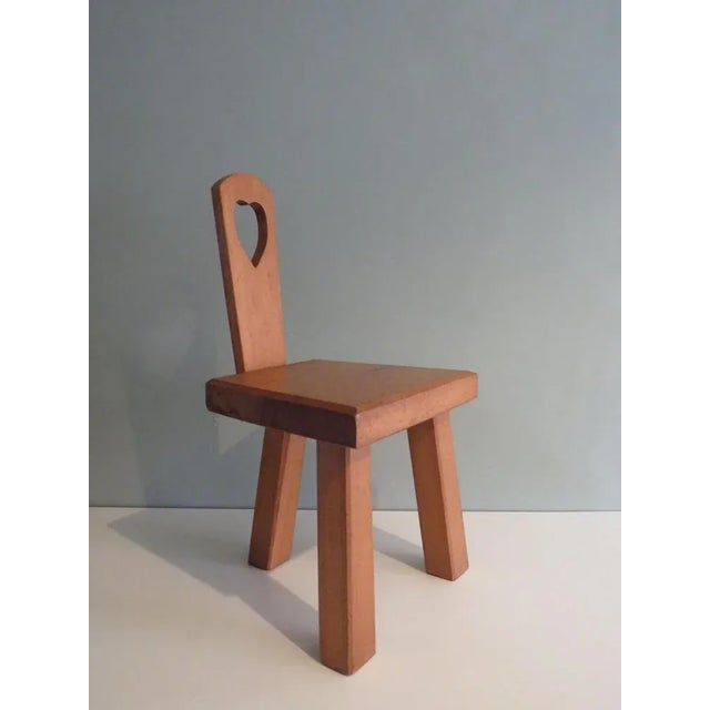 1970s Low Stool or Childrens Chair with Backrest, Belgium, 1970s For Sale - Image 5 of 10