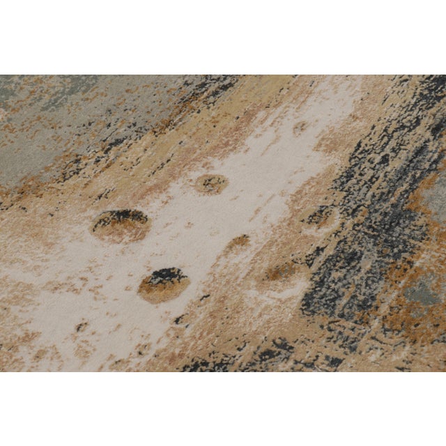 2010s Rug & Kilim’s Modern Rug, Silver-Gray and Gold in Bold Abstract Pattern For Sale - Image 5 of 10