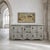 Grand French Normandy Gothic Revival White Oak Buffet was crafted on a remarkable scale from massive timbers and thick...