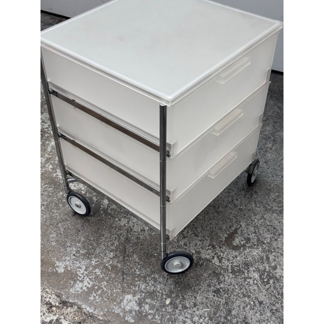 Plastic Antonio Citterio + Oliver Low for Kartell Matte Mobil Three Drawer Trolley For Sale - Image 7 of 12