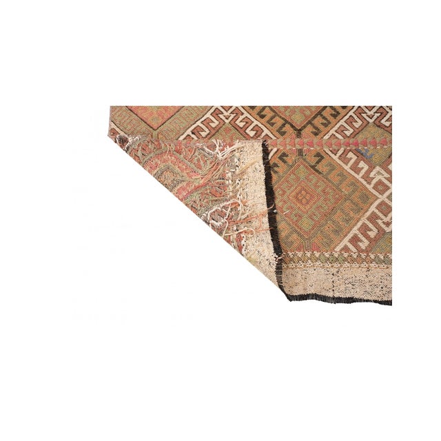 1960s Embroidered Turkish Vintage Kilim Rug - 3`6″ X 4`1″ For Sale - Image 5 of 6