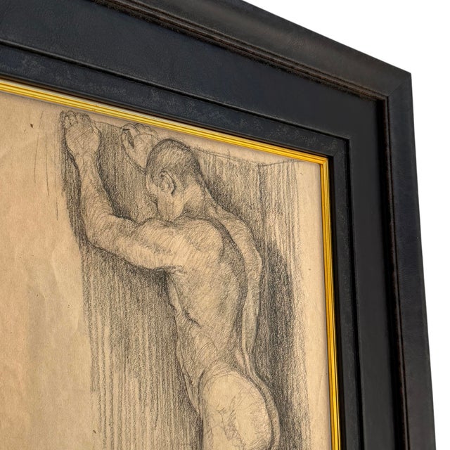 Framed 19th Century Male Figure Drawing After Ferdinand Hodler For Sale - Image 4 of 11