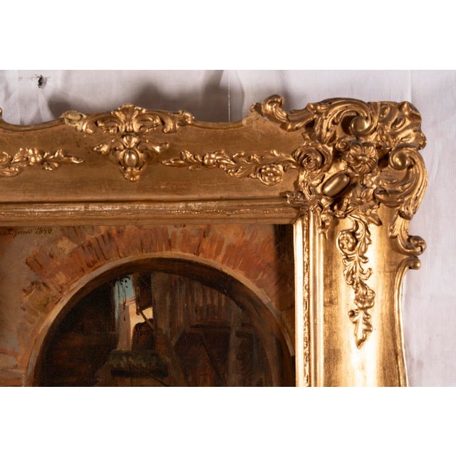 François Bonnet, Street Scene Beneath an Archway, 1848, Oil on Canvas For Sale - Image 9 of 17