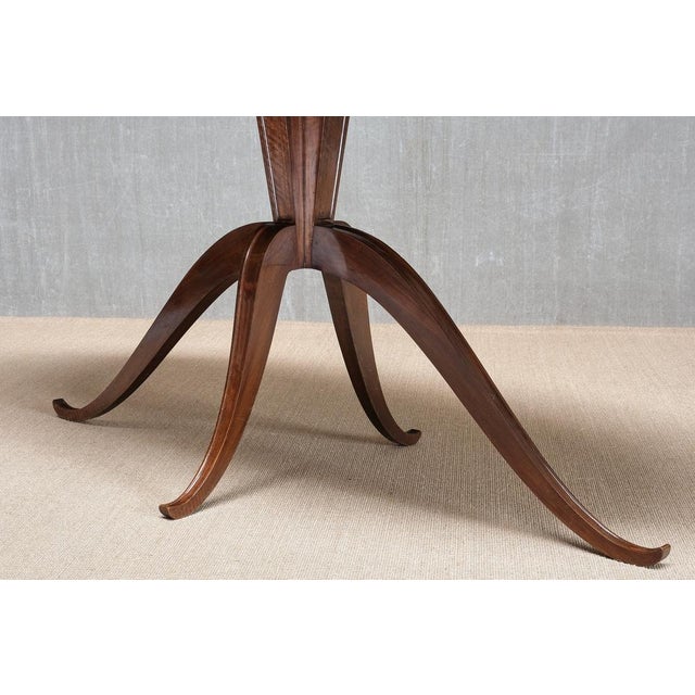 Oval Dining Table in Walnut attributed to Franco Buzzi, Italy, 1940s For Sale - Image 16 of 18