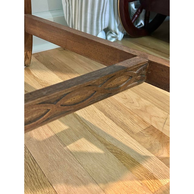 Brown Mid 20th Century Chinese Chippendale Armchair by Century Furniture Co With Original Leather Upholstery For Sale - Image 8 of 12