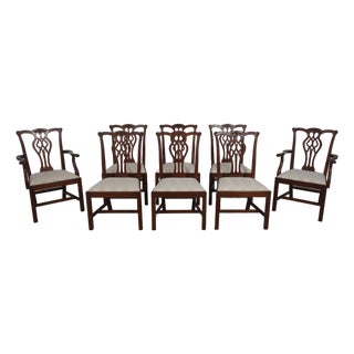 Set of 8 Stickley Chippendale Mahogany Dining Room Chairs For Sale