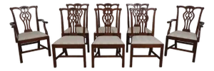 Set of 8 Stickley Chippendale Mahogany Dining Room Chairs