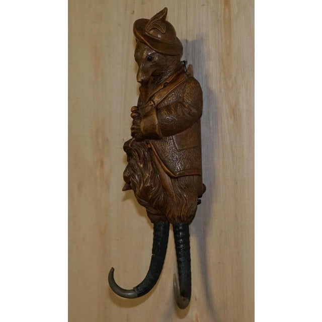 Antique Musical Black Forest Hand Carved Fox Whip Hook, 1880 For Sale - Image 9 of 18