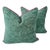Peacock Blue Chenille Pillow Pair For Sale