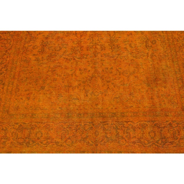 Textile Shabby Chic No Pile Orange/Brown Wool Rug - 7'8'' X 11'5'' For Sale - Image 7 of 10